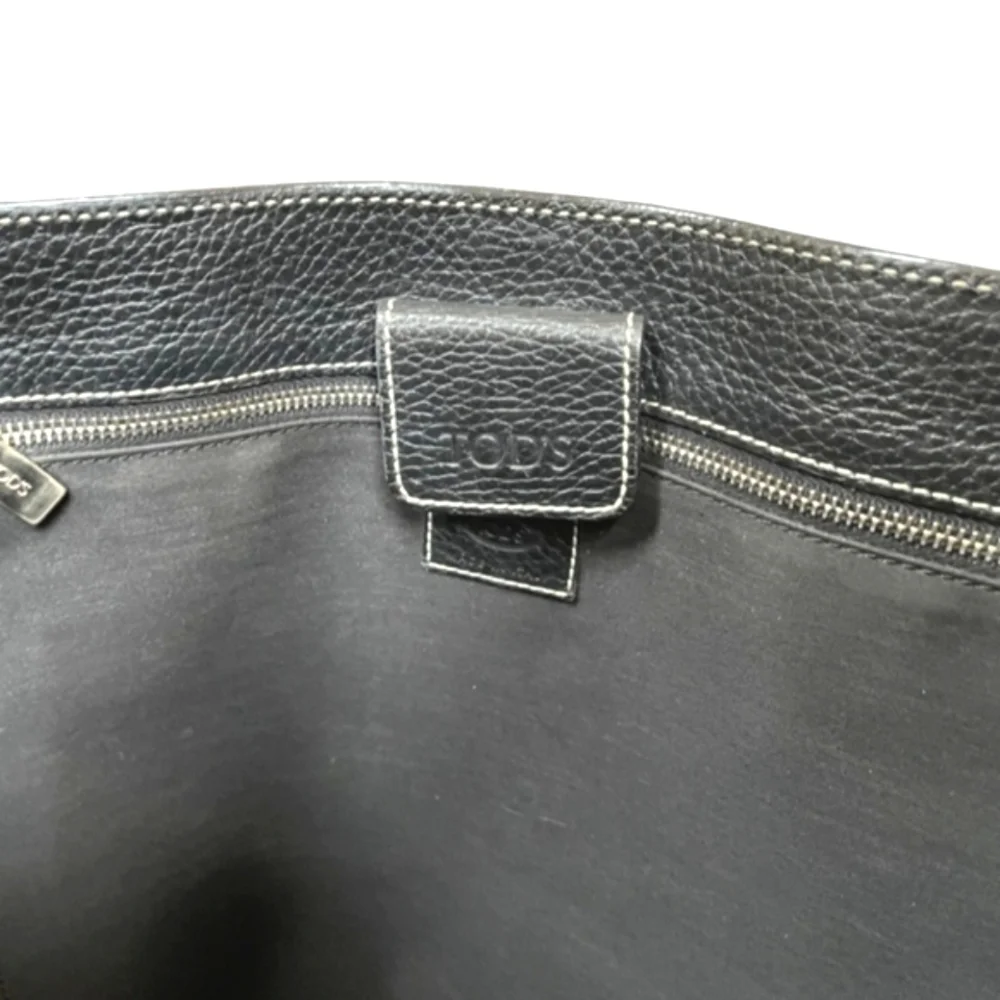 Authentic Tod's Black Leather Tote Handbag. Large.